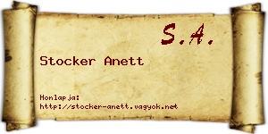 Stocker Anett névjegykártya